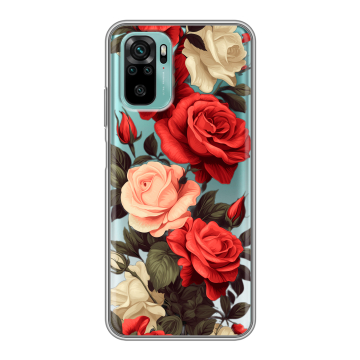 Силиконовый чехол на Xiaomi RedMi Note 10 с принтом Розы Силиконовый чехол на Xiaomi RedMi Note 10 с принтом Розы
