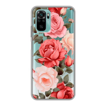 Силиконовый чехол на Xiaomi RedMi Note 10 с принтом Розы Силиконовый чехол на Xiaomi RedMi Note 10 с принтом Розы