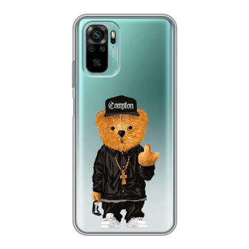 Силиконовый чехол на Xiaomi RedMi Note 10 с принтом Плюшевый медведь Силиконовый чехол на Xiaomi RedMi Note 10 с принтом Плюшевый медведь