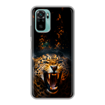 Силиконовый чехол на Xiaomi RedMi Note 10 с принтом Леопард Силиконовый чехол на Xiaomi RedMi Note 10 с принтом Леопард