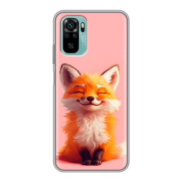 Силиконовый чехол на Xiaomi RedMi Note 10 с принтом милая лиса Силиконовый чехол на Xiaomi RedMi Note 10 с принтом милая лиса