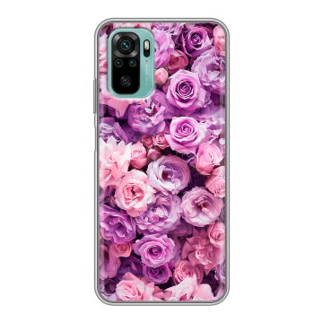 Силиконовый чехол на Xiaomi RedMi Note 10 с принтом лавандовые розы Силиконовый чехол на Xiaomi RedMi Note 10 с принтом лавандовые розы