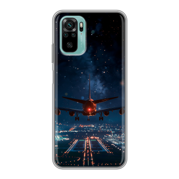 Силиконовый чехол на Xiaomi RedMi Note 10 с принтом самолет