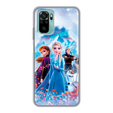 Силиконовый чехол на Xiaomi RedMi Note 10 с принтом Холодное сердце Frozen Силиконовый чехол на Xiaomi RedMi Note 10 с принтом Холодное сердце Frozen