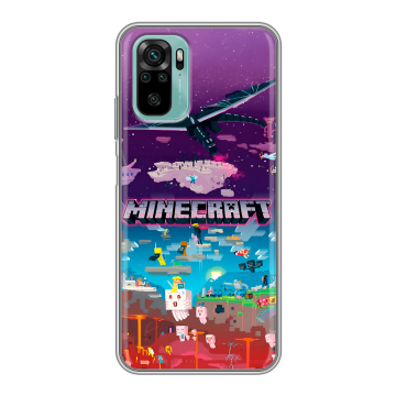 Силиконовый чехол на Xiaomi RedMi Note 10 с принтом Майнкрафт Minecraft Силиконовый чехол на Xiaomi RedMi Note 10 с принтом Майнкрафт Minecraft