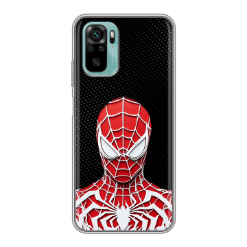Силиконовый чехол на Xiaomi RedMi Note 10 с принтом человек паук spiderman