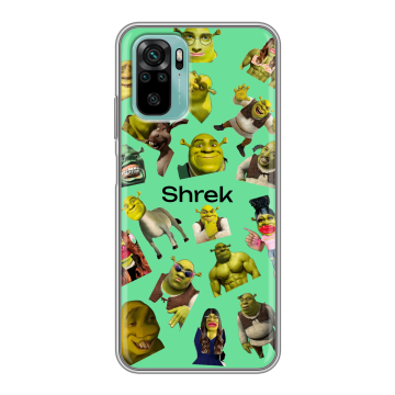Силиконовый чехол на Xiaomi RedMi Note 10 с принтом Шрек Shrek Силиконовый чехол на Xiaomi RedMi Note 10 с принтом Шрек Shrek