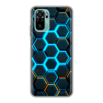 Силиконовый чехол на Xiaomi RedMi Note 10 с принтом Неоновые соты Силиконовый чехол на Xiaomi RedMi Note 10 с принтом Неоновые соты