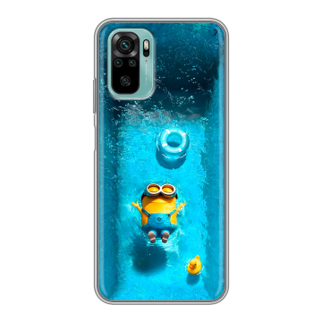 Силиконовый чехол на Xiaomi RedMi Note 10 с принтом Миньоны