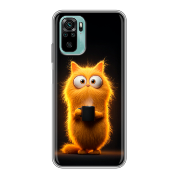 Силиконовый чехол на Xiaomi RedMi Note 10 с принтом Смешной кот Силиконовый чехол на Xiaomi RedMi Note 10 с принтом Смешной кот