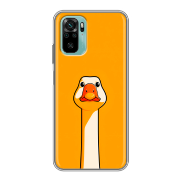 Силиконовый чехол на Xiaomi RedMi Note 10 с принтом Смешная утка Силиконовый чехол на Xiaomi RedMi Note 10 с принтом Смешная утка