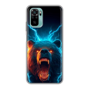 Силиконовый чехол на Xiaomi RedMi Note 10 с принтом Медведь Силиконовый чехол на Xiaomi RedMi Note 10 с принтом Медведь