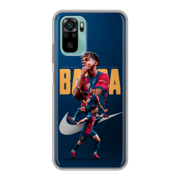 Силиконовый чехол на Xiaomi RedMi Note 10 с принтом Барселона Barca Yamal Силиконовый чехол на Xiaomi RedMi Note 10 с принтом Барселона Barca Yamal