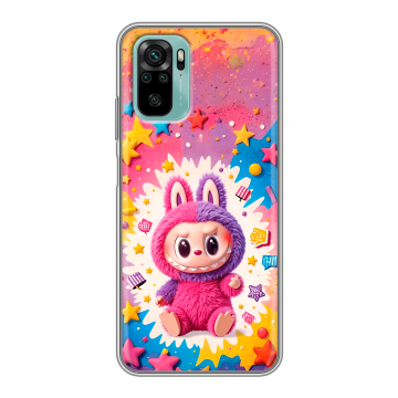 Силиконовый чехол на Xiaomi RedMi Note 10 с принтом Labubu Лабубу Силиконовый чехол на Xiaomi RedMi Note 10 с принтом Labubu Лабубу
