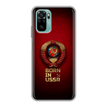 Силиконовый чехол на Xiaomi RedMi Note 10 с принтом Флаг Герб СССР Силиконовый чехол на Xiaomi RedMi Note 10 с принтом Флаг Герб СССР