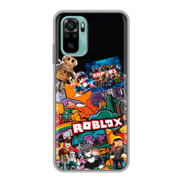 Силиконовый чехол на Xiaomi RedMi Note 10 с принтом Roblox Роблокс