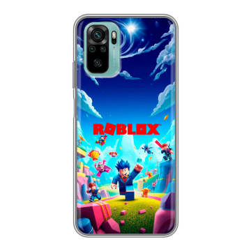 Силиконовый чехол на Xiaomi RedMi Note 10 с принтом Roblox Роблокс
