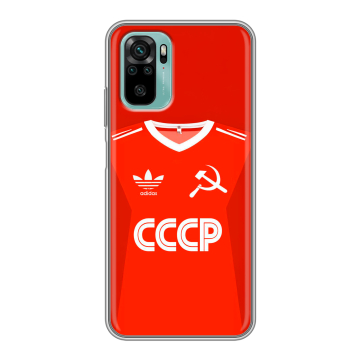 Силиконовый чехол на Xiaomi RedMi Note 10 с принтом Флаг Герб СССР Силиконовый чехол на Xiaomi RedMi Note 10 с принтом Флаг Герб СССР