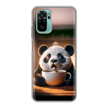 Силиконовый чехол на Xiaomi RedMi Note 10 с принтом смешная панда Силиконовый чехол на Xiaomi RedMi Note 10 с принтом смешная панда