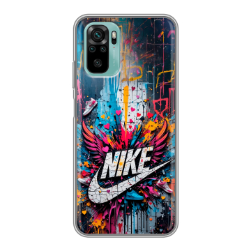 Силиконовый чехол на Xiaomi RedMi Note 10 с принтом Nike Найк