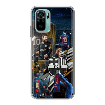 Силиконовый чехол на Xiaomi RedMi Note 10 с принтом Messi Barcelona