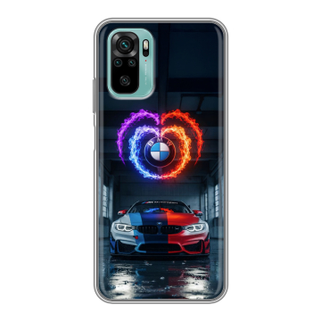 Силиконовый чехол на Xiaomi RedMi Note 10 с принтом BMW БМВ Силиконовый чехол на Xiaomi RedMi Note 10 с принтом BMW БМВ