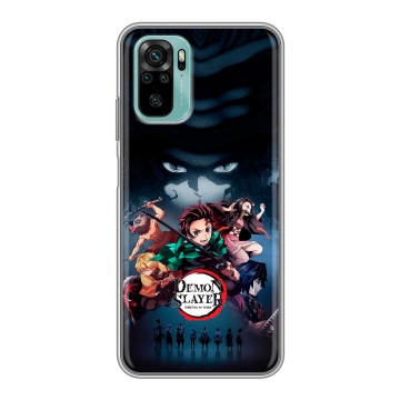 Силиконовый чехол на Xiaomi RedMi Note 10 с принтом Demon Slayer Клинок рассекающий демонов