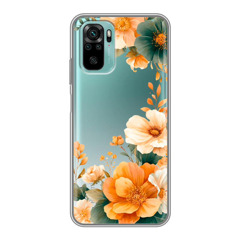 Силиконовый чехол на Xiaomi RedMi Note 10 с принтом Цветы принт Силиконовый чехол на Xiaomi RedMi Note 10 с принтом Цветы принт