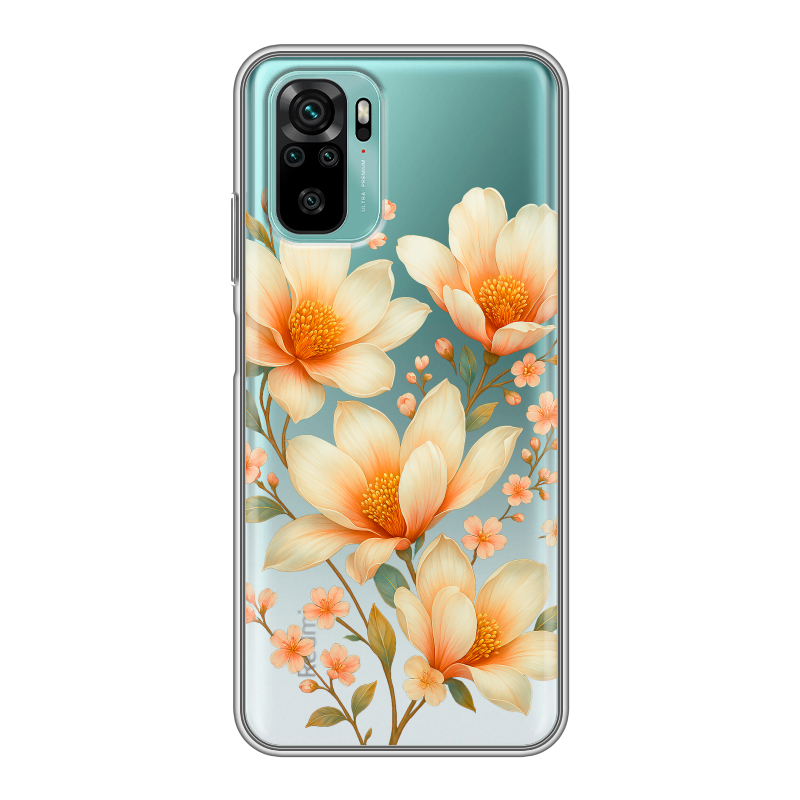 Силиконовый чехол на Xiaomi RedMi Note 10 с принтом Цветы Силиконовый чехол на Xiaomi RedMi Note 10 с принтом Цветы