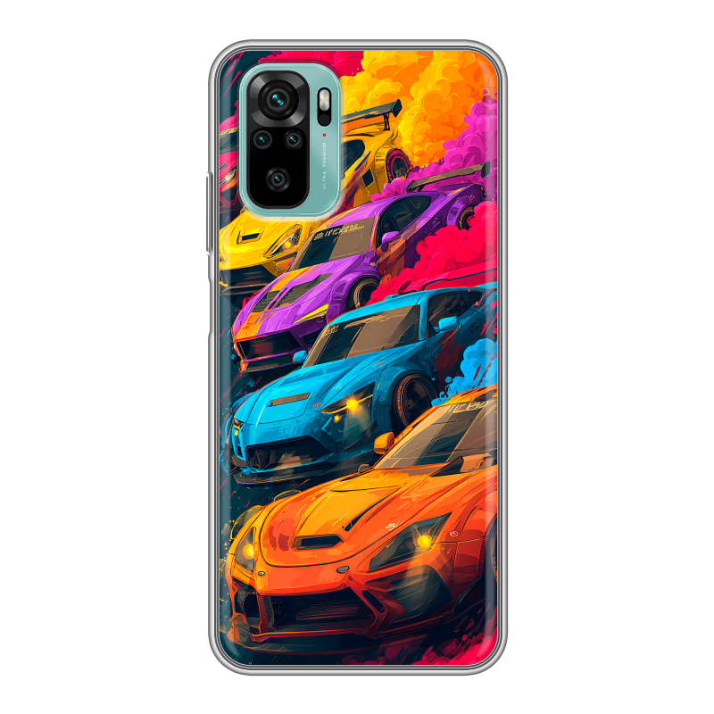 Силиконовый чехол на Xiaomi RedMi Note 10 с принтом Тачки Силиконовый чехол на Xiaomi RedMi Note 10 с принтом Тачки