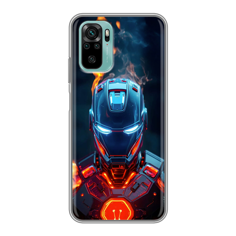 Силиконовый чехол на Xiaomi RedMi Note 10 с принтом IronMan Железный человек Силиконовый чехол на Xiaomi RedMi Note 10 с принтом IronMan Железный человек