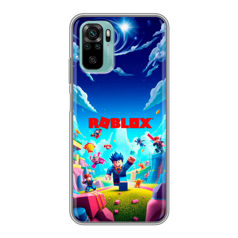 Силиконовый противоударный чехол на Xiaomi RedMi Note 10 с принтом Roblox Роблокс Силиконовый противоударный чехол на Xiaomi RedMi Note 10 с принтом Roblox Роблокс