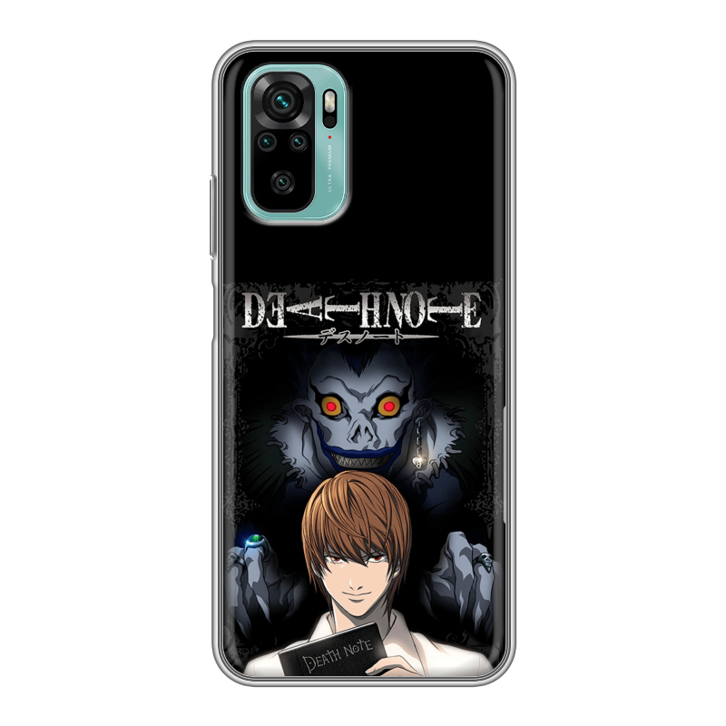 Силиконовый чехол на Xiaomi RedMi Note 10 с принтом Death note Тетрадь смерти Силиконовый чехол на Xiaomi RedMi Note 10 с принтом Death note Тетрадь смерти