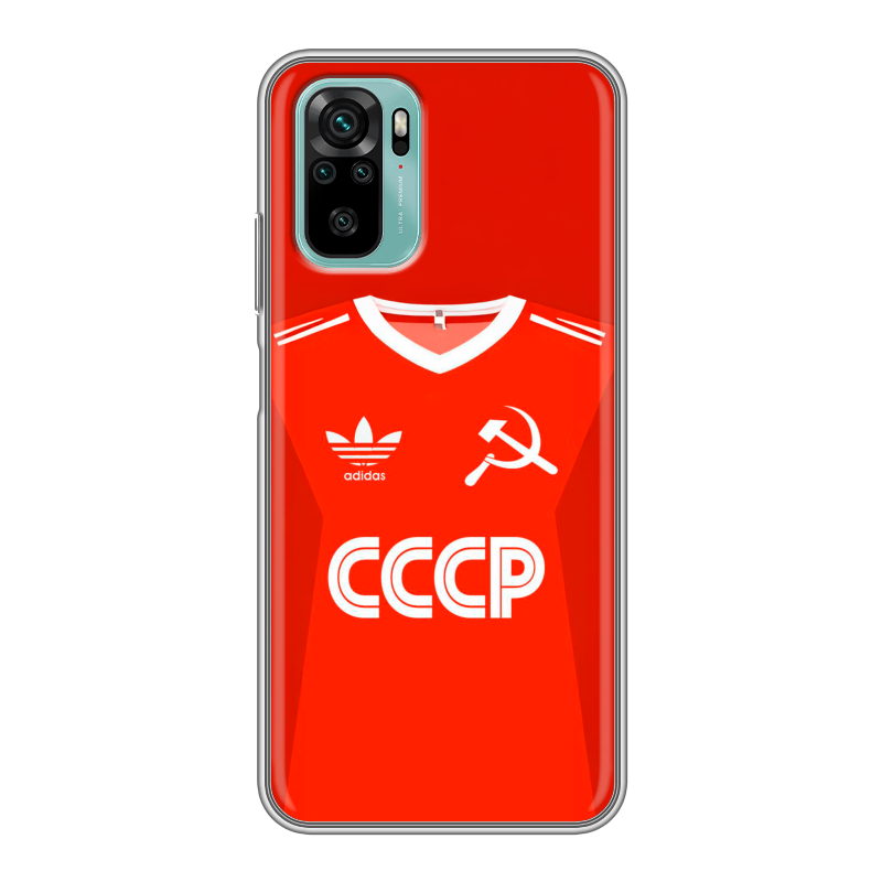 Силиконовый противоударный чехол на Xiaomi RedMi Note 10 с принтом Флаг Герб СССР Силиконовый противоударный чехол на Xiaomi RedMi Note 10 с принтом Флаг Герб СССР