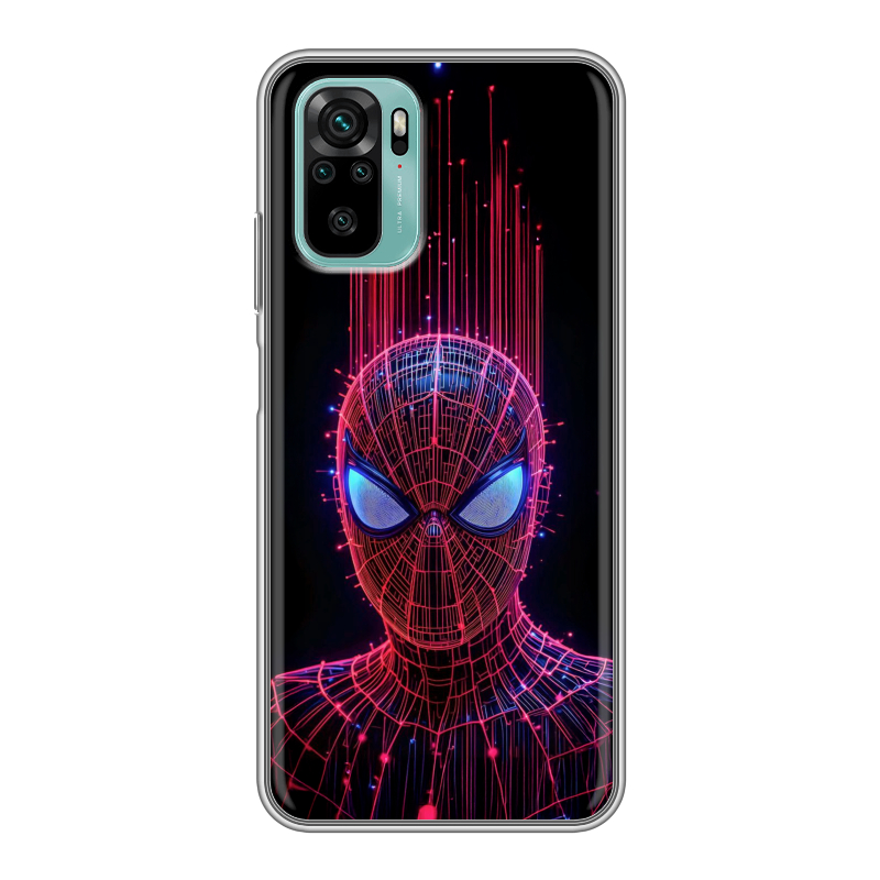 Силиконовый противоударный чехол на Xiaomi RedMi Note 10 с принтом Spiderman Человек паук Силиконовый противоударный чехол на Xiaomi RedMi Note 10 с принтом Spiderman Человек паук