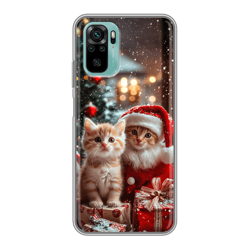 Силиконовый противоударный чехол на Xiaomi RedMi Note 10 с принтом Новый год Силиконовый противоударный чехол на Xiaomi RedMi Note 10 с принтом Новый год