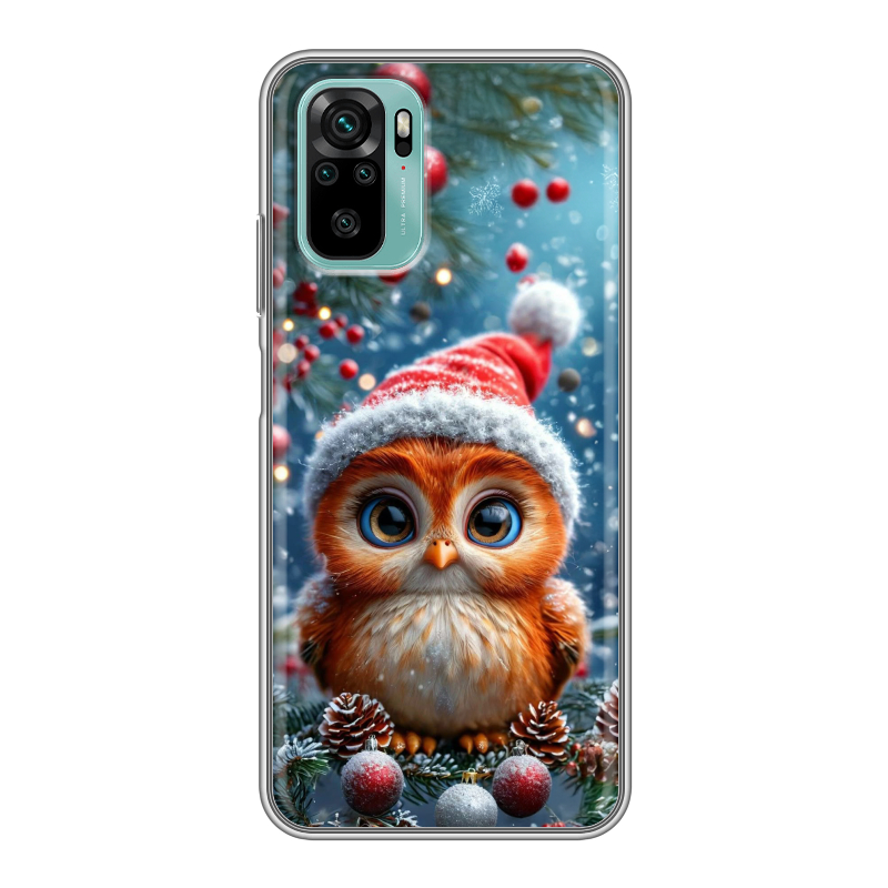 Силиконовый чехол на Xiaomi RedMi Note 10 с принтом Новый год Силиконовый чехол на Xiaomi RedMi Note 10 с принтом Новый год