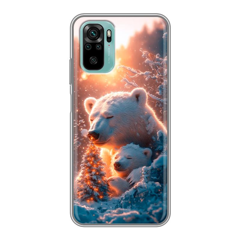 Силиконовый чехол на Xiaomi RedMi Note 10 с принтом Новый год Силиконовый чехол на Xiaomi RedMi Note 10 с принтом Новый год