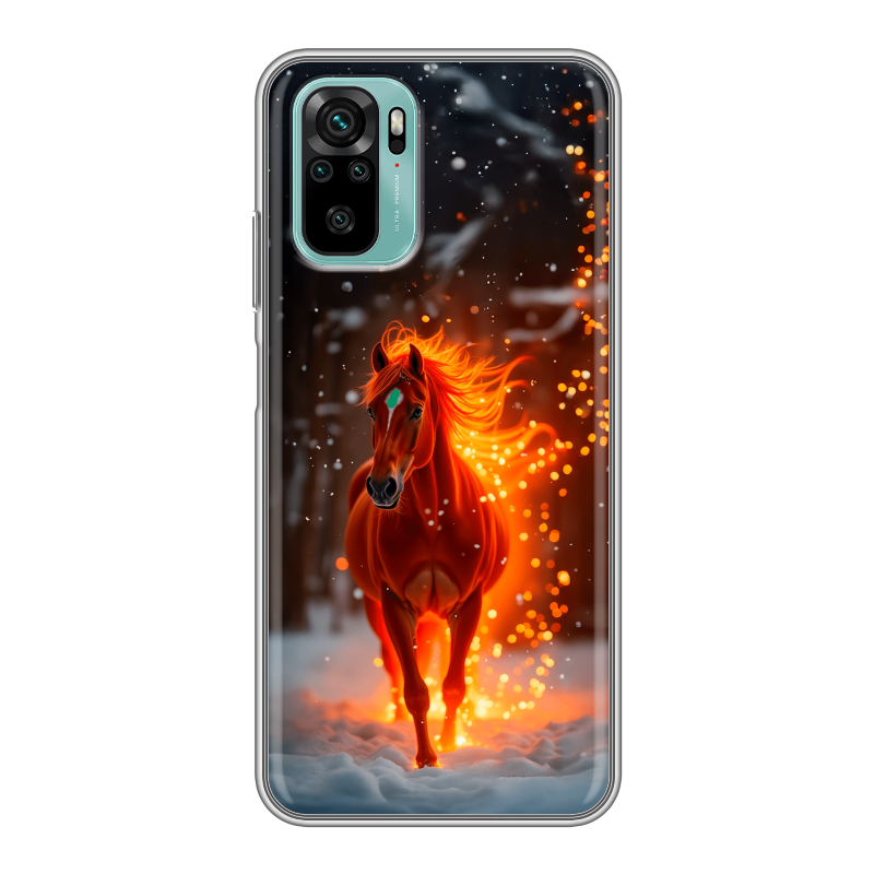 Силиконовый противоударный чехол на Xiaomi RedMi Note 10 с принтом Новый год Силиконовый противоударный чехол на Xiaomi RedMi Note 10 с принтом Новый год