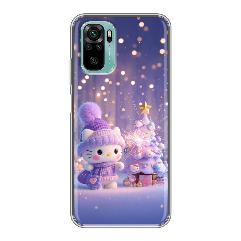 Силиконовый чехол на Xiaomi RedMi Note 10 с принтом Новый год Силиконовый чехол на Xiaomi RedMi Note 10 с принтом Новый год