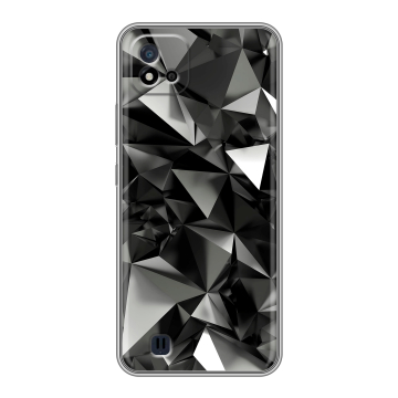 Силиконовый чехол на Realme C20 с принтом Черные кристаллы Силиконовый чехол на Realme C20 с принтом Черные кристаллы