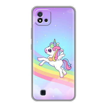 Силиконовый чехол на Realme C20 с принтом Единорог