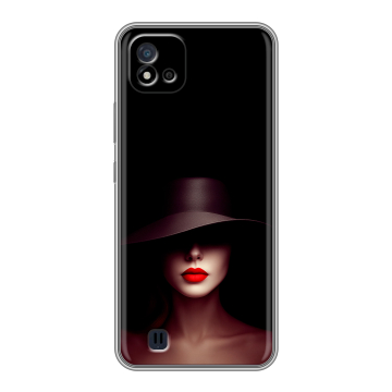 Силиконовый чехол на Realme C20 с принтом Девушка в шляпе