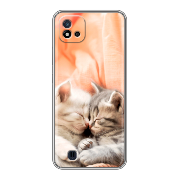 Силиконовый чехол на Realme C20 с принтом Котята