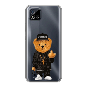 Силиконовый чехол на Realme C20 с принтом Плюшевый медведь