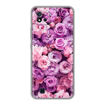 Силиконовый чехол на Realme C20 с принтом лавандовые розы Силиконовый чехол на Realme C20 с принтом лавандовые розы