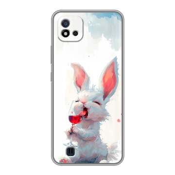 Силиконовый чехол на Realme C20 с принтом кролик зайчик
