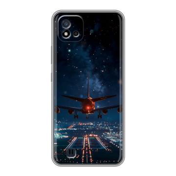 Силиконовый чехол на Realme C20 с принтом самолет