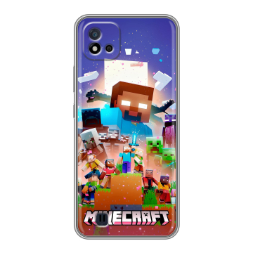 Силиконовый чехол на Realme C20 с принтом Майнкрафт Minecraft Силиконовый чехол на Realme C20 с принтом Майнкрафт Minecraft