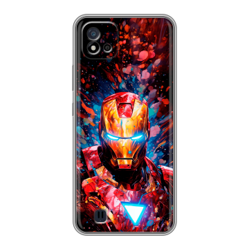 Силиконовый чехол на Realme C20 с принтом Железный человек Ironman